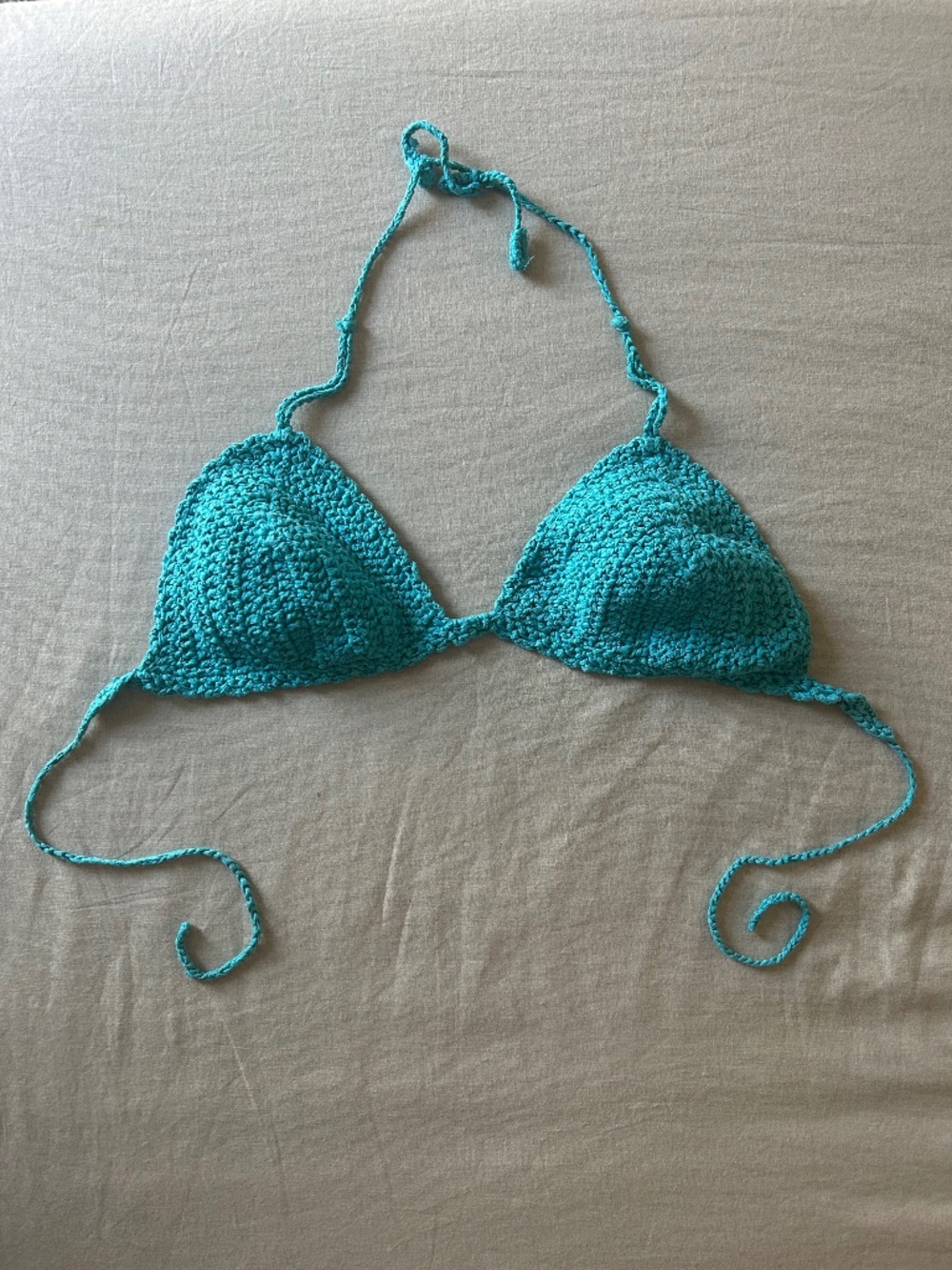 Teal Crochet Bikini Top